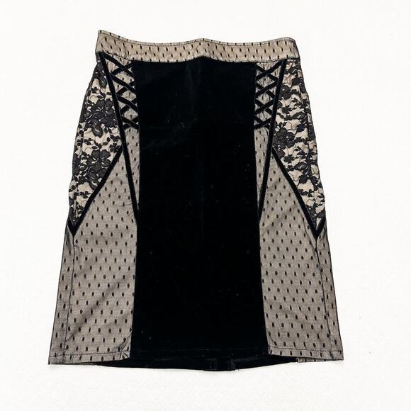 Tripps NYC Black Lace Vampire Goth Pencil Skirt Size M EUC - Picture 1 of 6